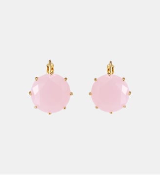 Boucles d'oreilles pierre ronde La Diamantine Rosa Centifolia - Les Néréides - Rose