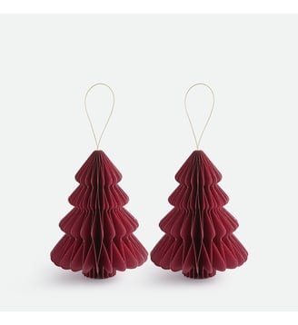 Lot de 2 sapins pliables, hauteur 15 cm - La Redoute Interieurs - Rouge