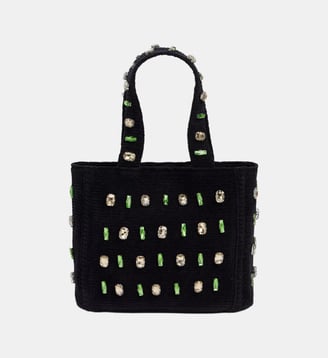 Sac en maille à bijoux pierres - Sandro - Noir