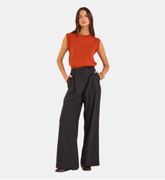 Pantalon Large À Rayures Flaubert - Maison 123 - Marine