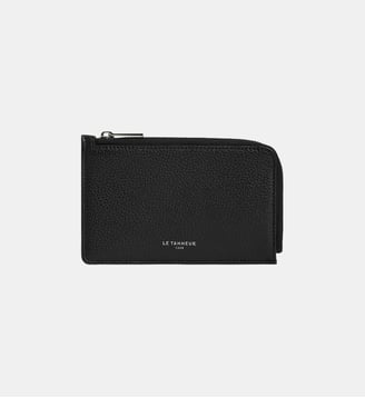 Porte cartes zippé Emilie en cuir grainé - Le Tanneur - Noir