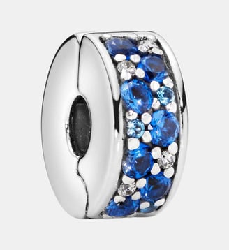 Charm Clip Pavé Bleu - Pandora - Argenté