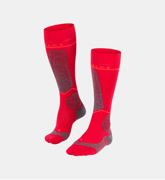 Mi-Bas SK Compression Energy Laine Vierge - Falke - Rouge clair