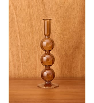 Bougeoir en verre Auguste - Moyen modèle - Cyrillus - Ambre