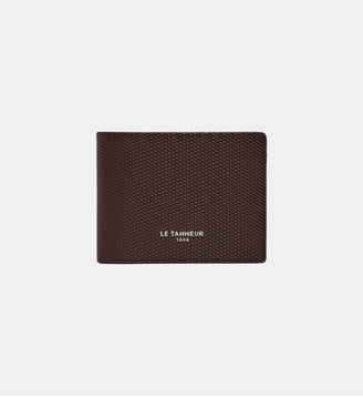Portefeuille zippé horizontal Lucien en cuir signature T - Le Tanneur - Gris chiné