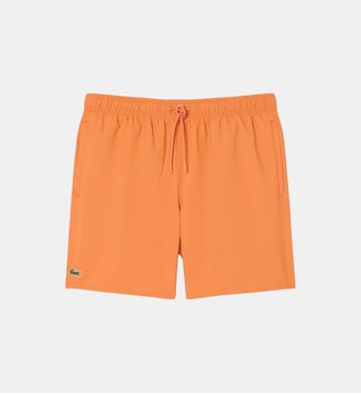 Short de bain mi-long uni - Lacoste - Vert et orange