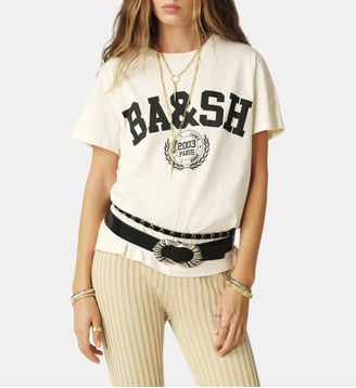T-shirt droit signature en coton - Ba&sh - Écru