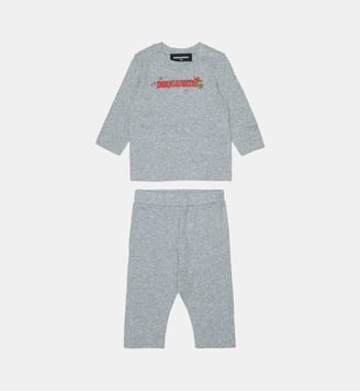 Combinaison bébé avec logo - Dsquared2 - Gris clair