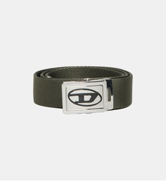 Ceinture en toile avec logo Oval D - Diesel Kids - Vert olive foncé