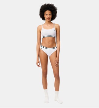 Culotte coton ceinture rayée - Lacoste - Blanc