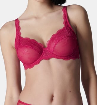 Soutien-gorge avec armature decollete carre - Cranberry - Simone Pérèle - Rose