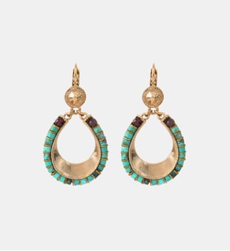Boucles d'oreilles dormeuses   - Ninon - Satellite - Bleu turquoise