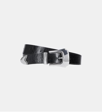 Ceinture fine en cuir - The Kooples - Noir