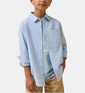 Chemise en micro vichy . - Cyrillus - Bleu