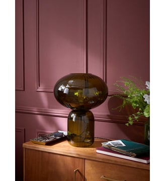 Lampe Martin en verre ciselé XL - Cyrillus - Vert olive