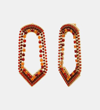 Boucles d'oreilles larges tiges percées   - Precious - Satellite - Rouge