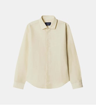Chemise Coupe Regular En Lin-Coton - Hackett London - Beige