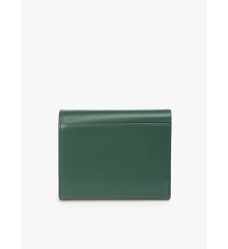 portefeuille en cuir noir - Agnès b. - Vert houx
