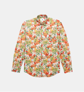 Chemise manches longues brodée en coton - Serge Blanco - Jaune