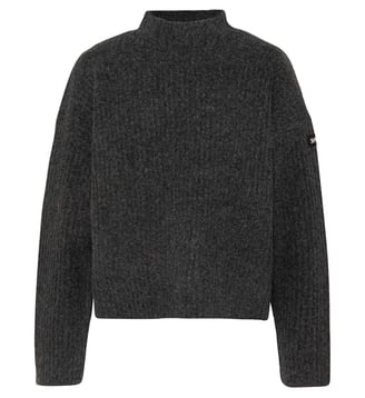 Pull col montant en maille côtelée - Schott - Anthracite
