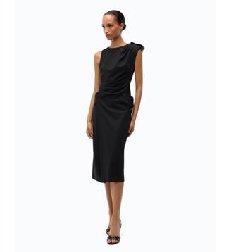 Robe fourreau mi-longue avec détail bijou - Pinko - Limousine noire