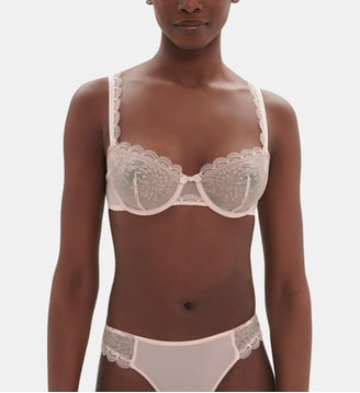 Soutien-gorge corbeille Singulière broderies et tulle - Simone Pérèle - Rose pâle