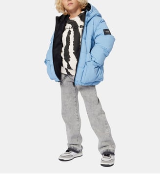 Chemise en duvet réversible avec capuche - Marc Jacobs Kids - Bleu noir