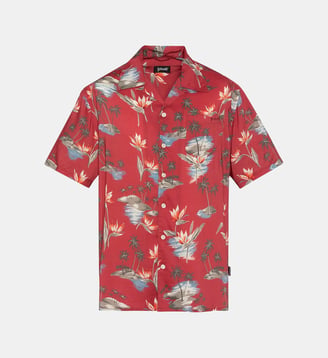 Chemisette lègere hawaienne - Schott - Rouge
