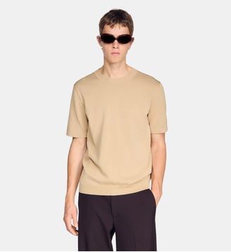 T-shirt en tricot - Sandro - Cappucino
