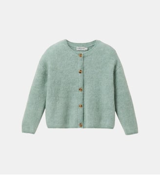 Cardigan laine et mohair - Collection Junior - Cyrillus - Vert pastel
