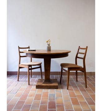 Imposante table à manger Romy N°1465- Produit chiné - Debongout - Marron