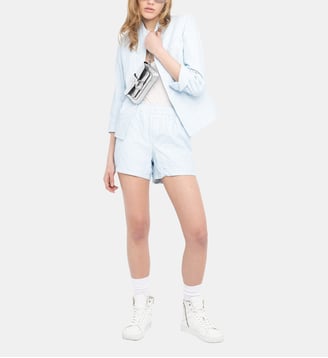Short Pax Cuir Froissé - Zadig&Voltaire - Bleu baby