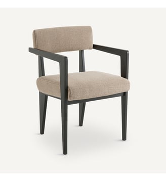 Fauteuil de table, hêtre et tissu texturé - AM.PM - Moka
