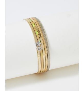bracelet cuirs Artiste Mahonia - Flowers for Zoe - Doré