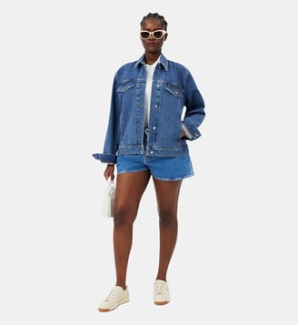 Veste denim coton - Lacoste - Bleu chiné