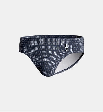 Slip de bain imprimé géométrique - Impetus - Bleu marine