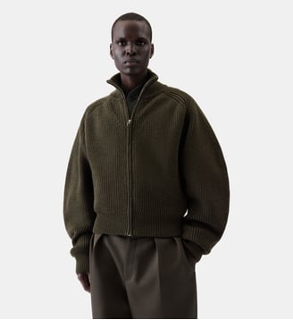 Le Cardigan Zippe Merino - Jacquemus - Olive