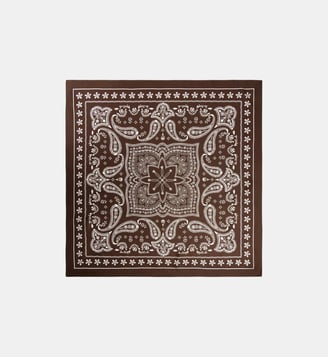 Foulard en soie à imprimé bandana - Sandro - Taupe et blanc