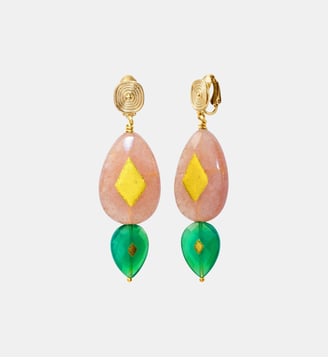 Boucles d'oreilles clips   - Babylone - Satellite - Rose