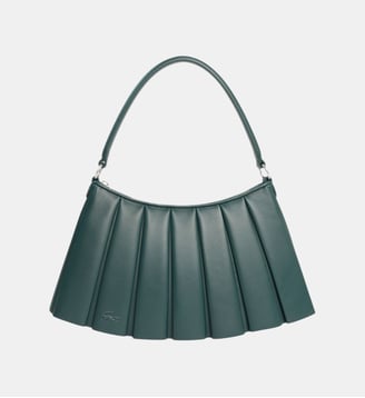 Sac moyen Lenglen en cuir - Lacoste - Vert varech