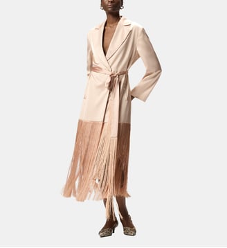 Trench en satin à franges Pinko