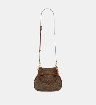 Sac en raphia et cuir - LE MINI ROMY - Gerard Darel - Kaki