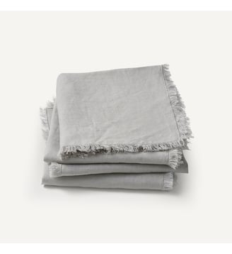 Lot de 4 serviettes de table en lin lavé AM.PM