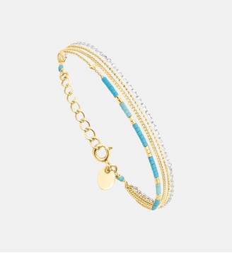 Bracelet 4 rangs doré vert - alexandra Caroline Najman