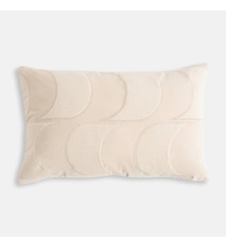 Housse de coussin rectangulaire, en velours côtelé - La Redoute Interieurs - Écru