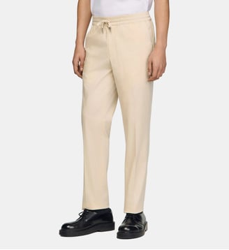 Jogpant droit coton mélangé - Sandro - Beige clair