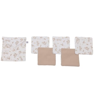 Lot de 5 lingettes lavables - BB & Co - Beige