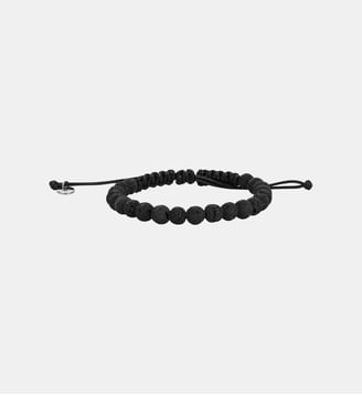 Bracelet souple Hector en Acier 316L avec lave noir - Phebus - Acier