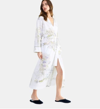 Kimono long col kimono en satin - Laurence Tavernier - Blanc