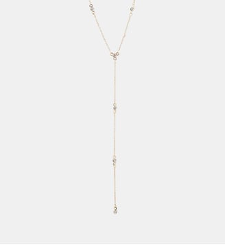 Collier Y chaine strassée - Balaboosté - Doré